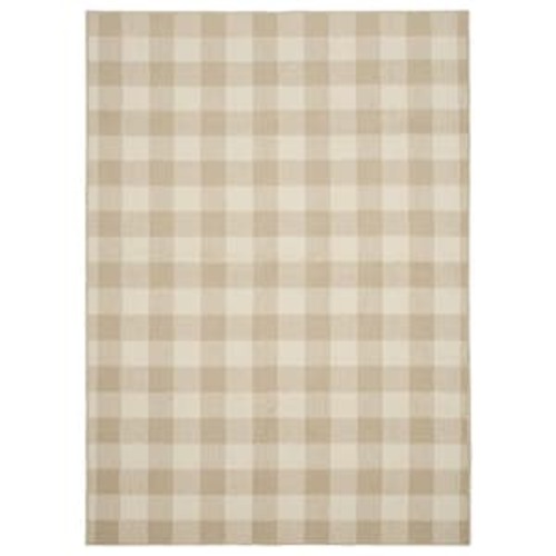 Country Living Tan/Ivory 7 ft. x 10 ft. Checker Board Polypropylene Area Rug