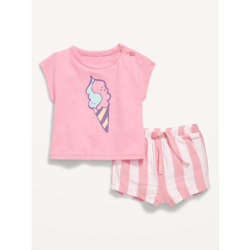 Ringer Graphic T-Shirt and Shorts Set for Baby