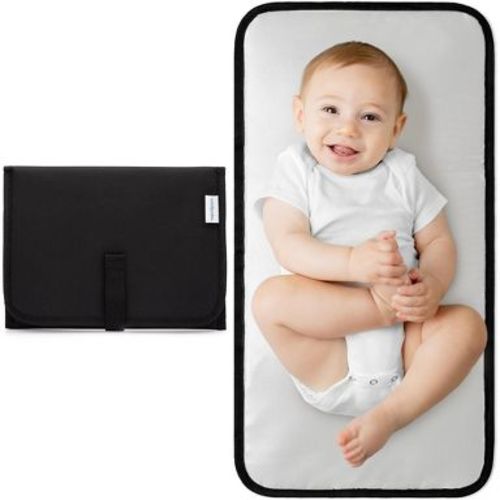 Portable Diaper Changing Pads for Newborn Girl & boy, Compact by Comfy Cubs (Solid Black, Compact)
