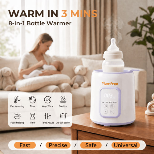 Momfree, Baby Bottle Warmer, 8-in-1, Fast Heating, Purple