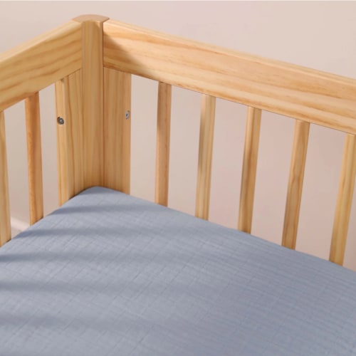 Full Size Crib Sheet in GOTS Certified Organic Muslin Cotton