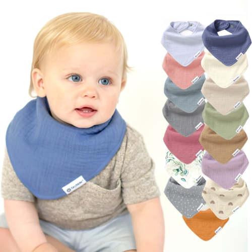 Organic Cotton Muslin Baby Bibs Custom Pack
