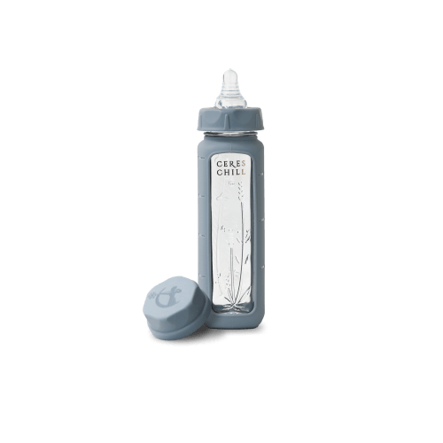 Ceres Chill Bloom Glass Baby Bottle 6 Oz in Color Gray