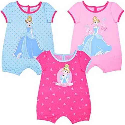 Disney Baby Girls' Cinderella 3 Pack Rompers