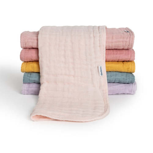 6-Pack Baby Pastel Rainbow Muslin Burp Cloths