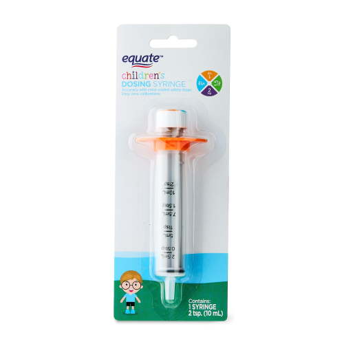 Equate Children's Medical Dosing Oral Syringe, 10 mL Capacity, Plastic Liquid Dose