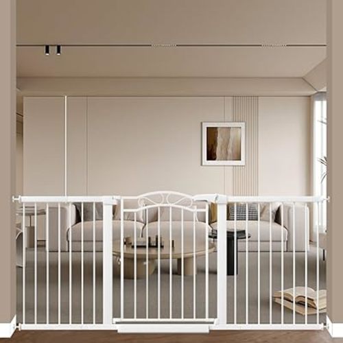 Fairy Baby Extra Wide Press Mounted Baby Gate Indoor for Kids Or Pets Walk Thru No Drill Long Dog Gates for The House Doorway Child Safety Gate 70.87"-73.62"