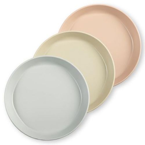Tiny Twinkle Tableware 3-Pack Plate Set, BPA-Free Cups, Plates and Bowls for Kids/Toddlers (Grey, Pistachio, Tan)