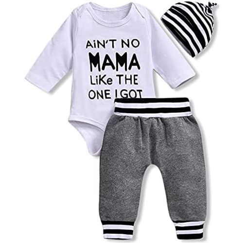 Aalizzwell Preemie Newborn Infant Baby Boys Clothes Bodysuit Romper Pants Hats Outfit Fall Winter Set