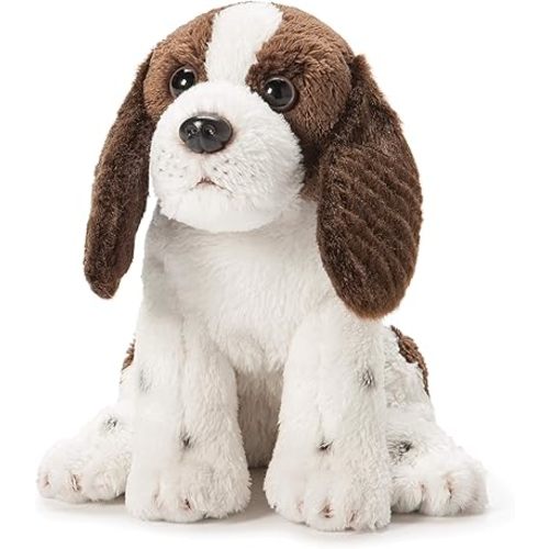 DEMDACO Springer Spaniel Plush Fabric Beanbag Figure Toy Brown and White, 6 Inch