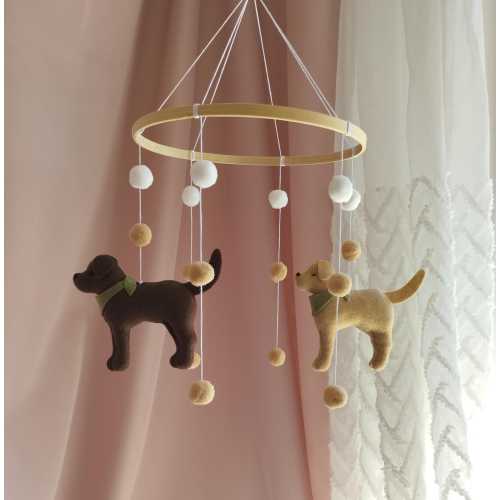 Custom Dog Baby Mobile, Labrador Crib Mobile, Golden Retriever Mobile Nursery, Dog Nursery Decor, Puppy Mobile, Labrador Nursery Decor,P1408