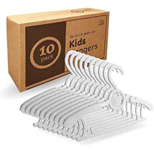 Baby Clothes Hangers, Adjustable Clothes Hangers for Infant and Baby- 10packs, Grey
