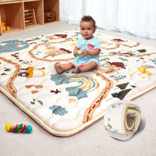 Beavtaens Baby Play Mat for Floor, Foam 50"x50" Playpen Mat, Thickened & Non-Slip, for Ages 0-4