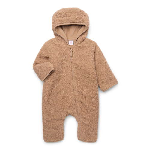 Wonder Nation Baby Teddy Fleece Pram with Hood, Sizes 0M-9M