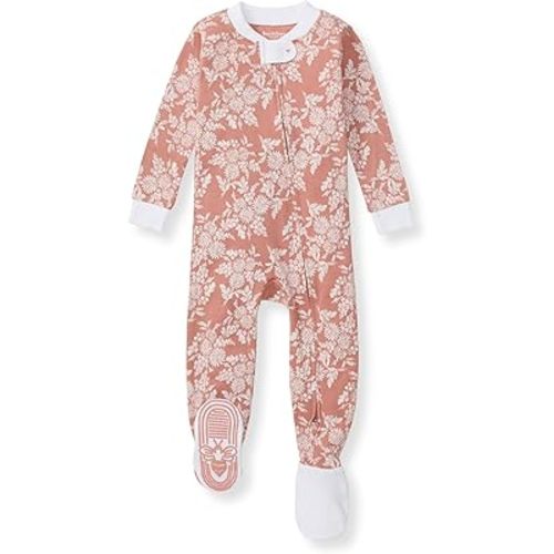 Burt's Bees Baby Girls' Pajamas, Zip Front Non-slip Footed Pjs, 100% Organic Cotton and Toddler Sleepers