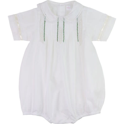 Red And Green Embroidered Holiday Heirloom Bubble - Cecil and Lou