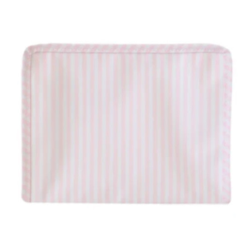 PINK STRIPE POUCH - MEDIUM – Southern Sorelle Embroidery Boutique
