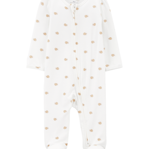 Ivory Baby Zip-Up PurelySoft Sleeper Pyjamas | Carter’s Oshkosh Canada