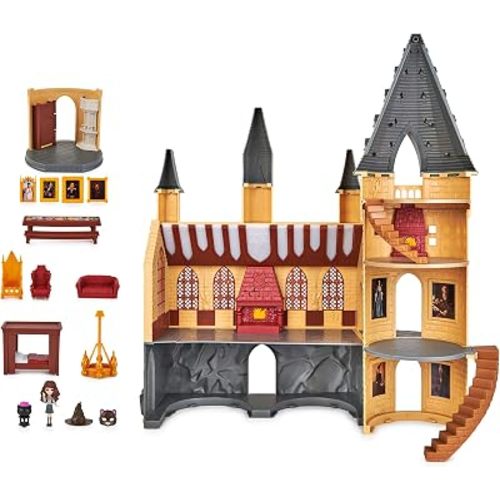 Wizarding World Harry Potter, Magical Minis Hogwarts Castle with 12 Accessories, Lights, Sounds & Exclusive Hermione Doll, Kids Toys for Ages 5 and up