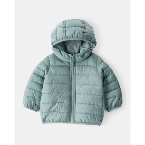 Baby Packable Hooded Puffer Jacket - Green - Carter's | Carter's