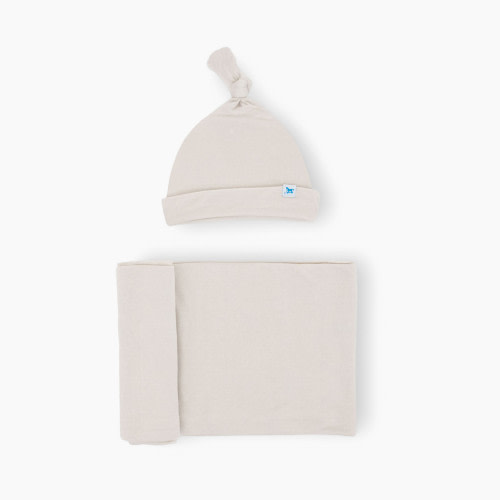 Little Unicorn Stretch Knit Hat & Swaddle - Pebble