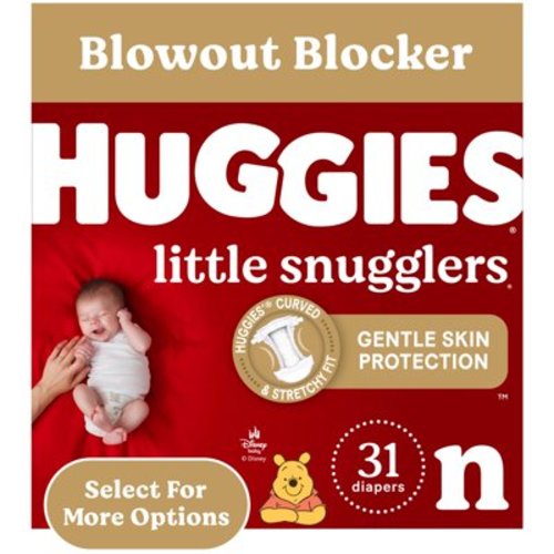 Huggies Little Snugglers Baby Diapers, Size Newborn (up to 10 lbs), 31 Ct (Select for More)