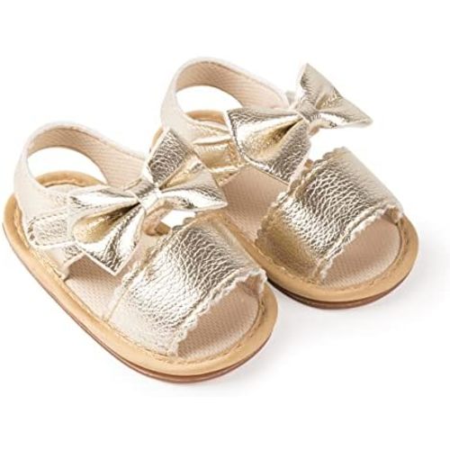 Sawimlgy Baby Girls Boys Sandals Summer Flowers Shoe Rubber Sole PU Leather Mesh Infant Toddler First Walkers Princess Dress Outdoor Shoes