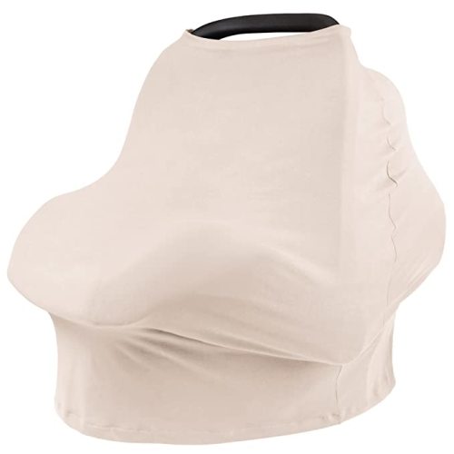 Baby Car Seat Covers- Multi-use Carseat Canopy for Babies, Stretchy Infant Carseat Cover Boy, Shower Gifts for Unisex Boys and Girls(Beige)
