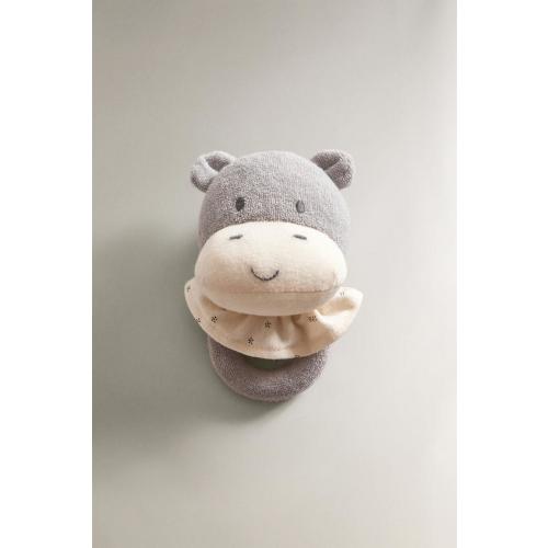 CHILDREN'S HIPPOPOTAMUS PLUSH TOY RATTLE