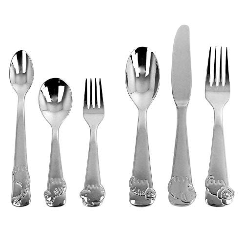 Oneida Wildlife Buddies 6 Piece Fine Flatware Progress, 18/10 Stainless Steel, Silverware Set