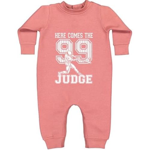 Here Comes The Judge 99 NY Baseball Infant Fleece Rompers, Warm, Adorable