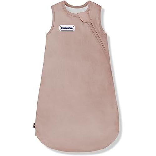 Domiamia Baby Sleep Sack 1.0 Tog | Minimalist Style | All Seasons | for 6-12 Months | Dual Zipper, Neckline Protection, Soft, Breathable Cotton Bamboo Fabric, Easy Diaper Change Toddler Sleeping Sack