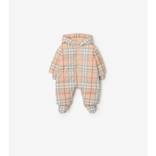 Check Puffer Suit in Pale stone - Children | Burberry® Official