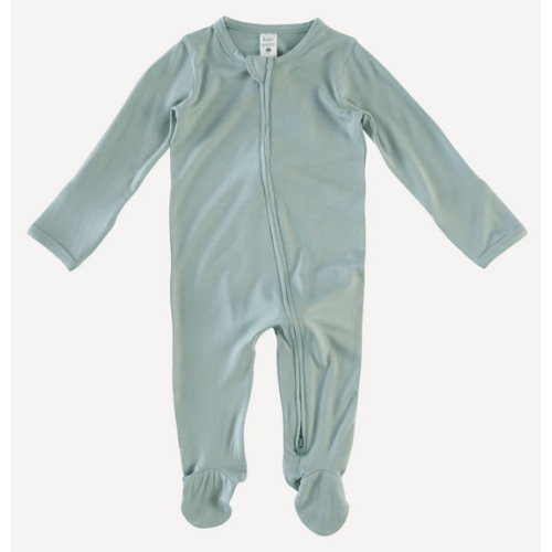 long sleeve two way zipper footie | jadeite | bamboo – kate quinn
