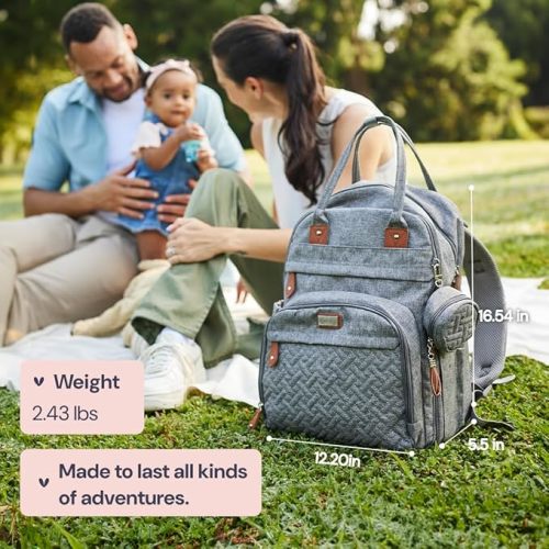 BabbleRoo Unisex Diaper Bag Backpack, Black