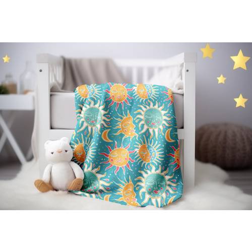 Whimsical Sun Baby Blanket, Sun Keepsake Blanket, Celestial Sun Baby Swaddle, Girl Swaddle, Baby Shower Gift, Childrens Kids Blankets