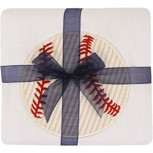 Boutique Applique Burp Pad Cloth (Baseball)