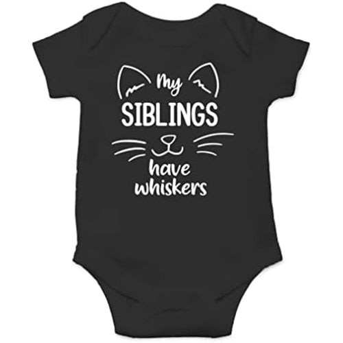 AW Fashions My Siblings Have Whiskers Baby Bodysuit Funny Cute Infant Outfit Romper Clothing Boys Girls