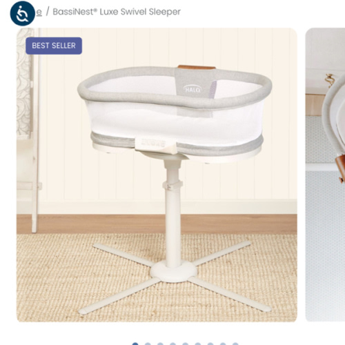 HALO - BassiNest Luxe Vibrating Bassinet, Bedside Sleeper - white