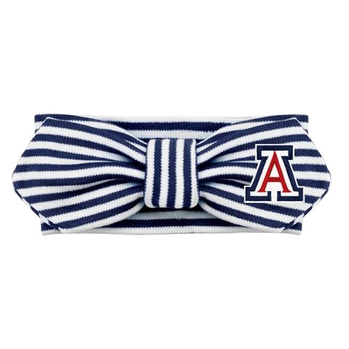Creative Knitwear Arizona Wildcats Infant Girls Navy/White Striped Hair Knot Headband Embroidered Logo - Size Newborn - 4T