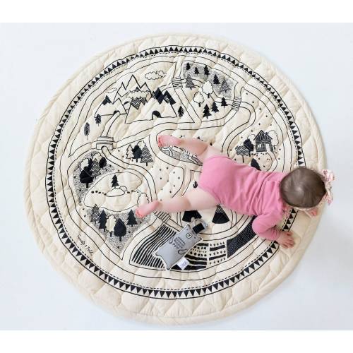 Organic Village Play Mat - Floor Mat / Nursery Rug - Original Design - Baby Playmat - Adventure - Car Mat - Ready to Post - Baby Boy Shower