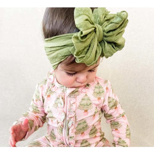Ruffled Headband Olive - Rockin Royalty Baby