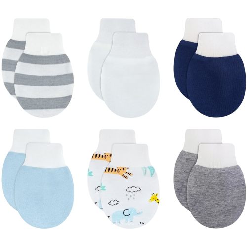 RATIVE Wrist Tab Baby Mittens 0-6,6-12 Months Organic Cotton for Newborn Baby Boys Girls