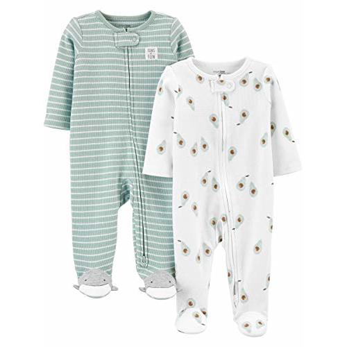 Simple Joys by Carter's Baby 2-Way Zip Thermal Footed Sleep and Play, Pack of 2