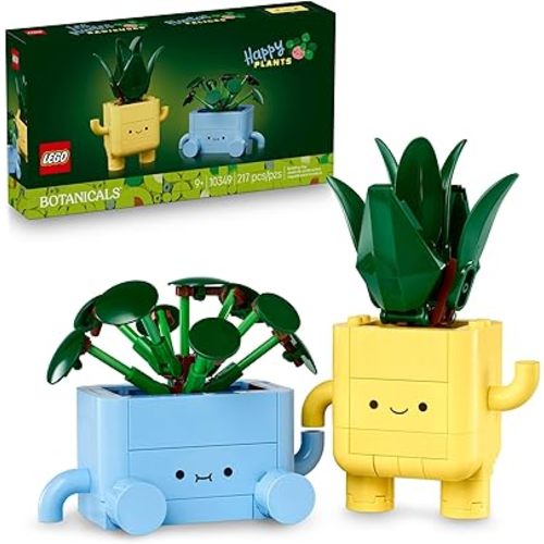 LEGO Botanicals Happy Plants Building Toys - Bedroom or Dorm Room Decor for Girls, Boys, & Adults, Desk or Shelf Display - Stocking Stuffers & Gift for Christmas - 10349