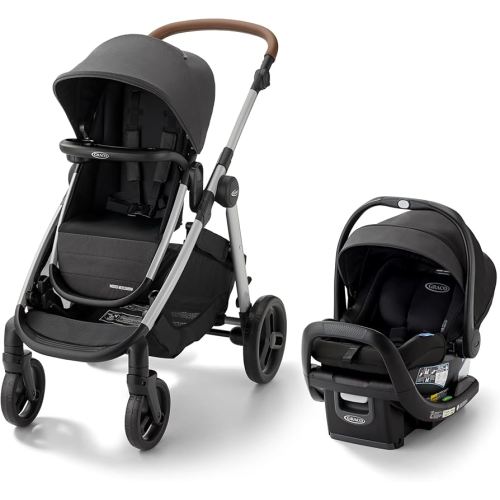 Graco Mode Nest2Grow DLX Travel System, 4-in1 Carseat Stroller Combo, 4 Modes of Use Capability from Infant Car Seat Carrier to Double Stroller, Includes SnugRide SnugFit LX Infant Car Seat, Riordan