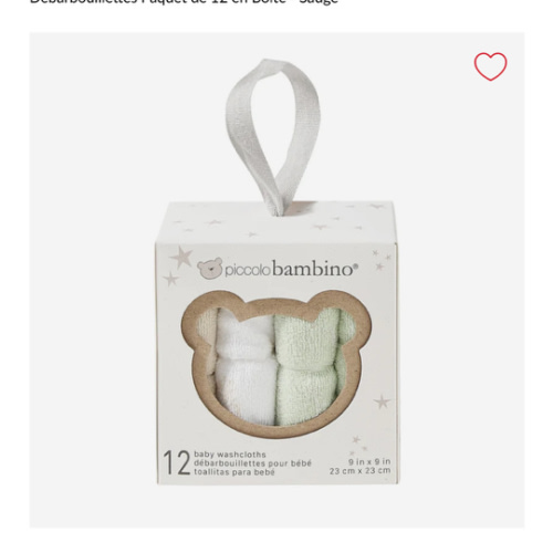 Débarbouillettes Paquet de 12 en Boite - Sauge – CLÉMENT