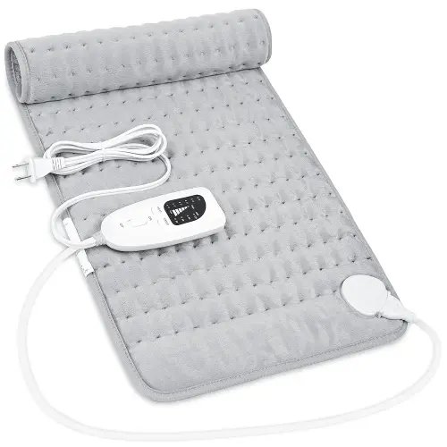 Heating Pad,Electric Heating Pads for Back,Neck,Abdomen,Fathers Day Dad Gifts,Moist Heating Pad for Shoulder,Knee,Arms,Legs,Dry/Moist Heat & Auto Shut Off,Birthday Gifts for Men(Light Gray, 24''×12'')