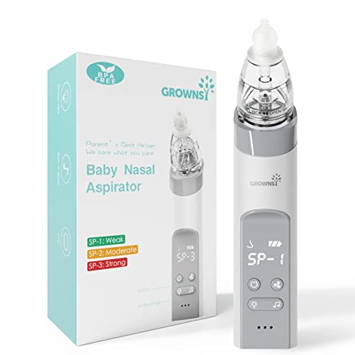 U.S. Solid Nasal Aspirator for Baby - Electric Baby Nose Sucker Nose Aspirator Automatic Nose Cleaner with 3 Silicone Tips, 5 Suction Levels, Music