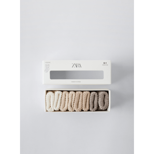 FOUR-PACK OF SOCKS - Light beige